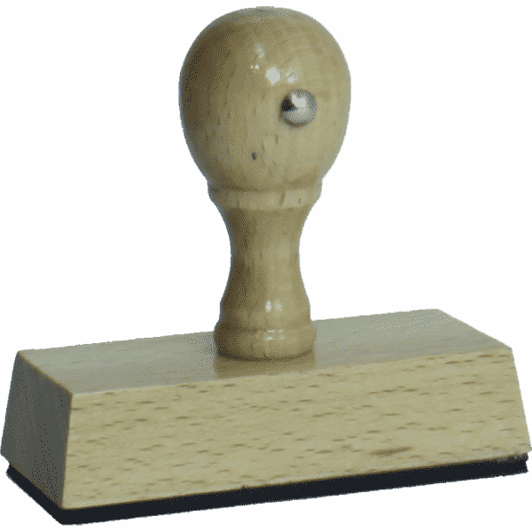 houtenstempel, afmeting: 20mm x 20mm
